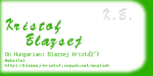 kristof blazsej business card